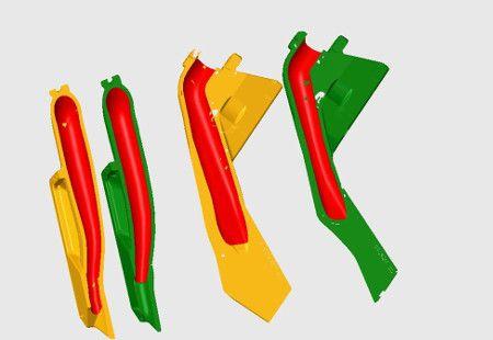 Two inside views of seed boots (90 Series in yellow and ProSeries in green)