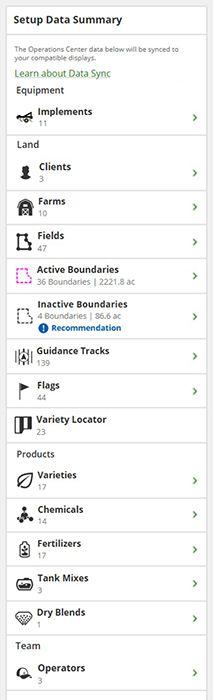 Summary of what is syncing from Operations Center to enabled displays
