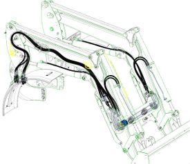 Concealed oil lines through boom arm (picture shown is from H-Series Loader)