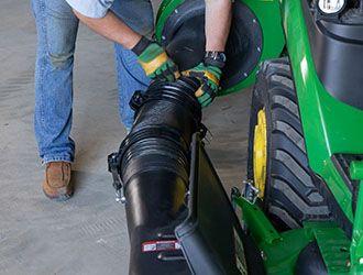 Blower hose connection from the deck boot to the impeller housing