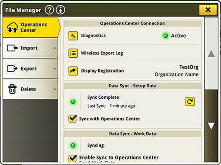 Status and sync time frame available with manual refresh button