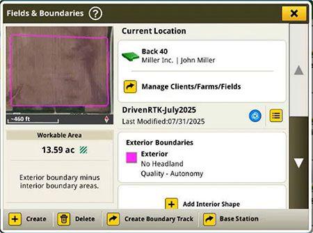 Setup base stations in Fields and Boundaries applications