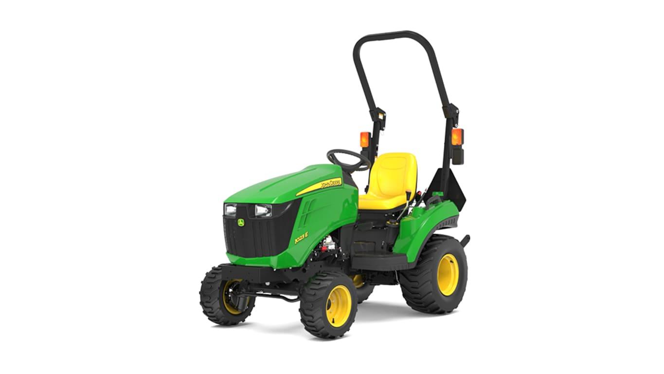 Front left view of 1023E Compact Tractor