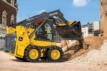 316GR Skid Steer equipped with Steel Tracks
