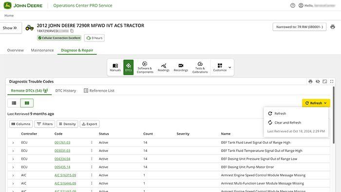 Review, refresh, and clear Diagnostic Trouble Codes all in one spot