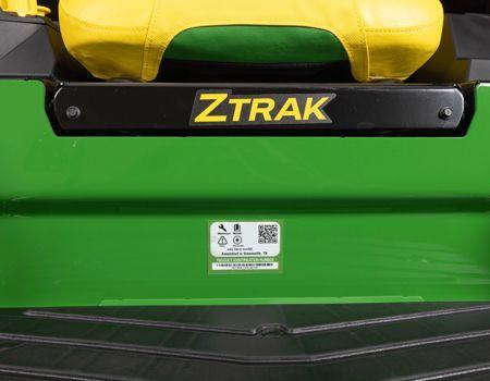 QR code label on Z300 ZTrak Mowers