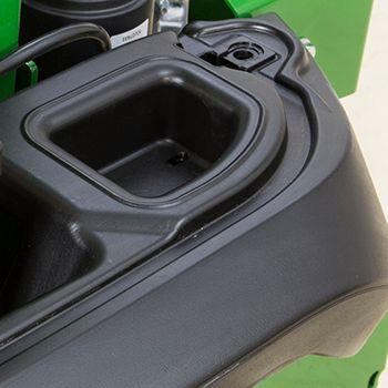 Protected-storage compartment shown with battery cover removed