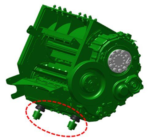 Self-leveling and fully adjustable chopper cartridge mounts