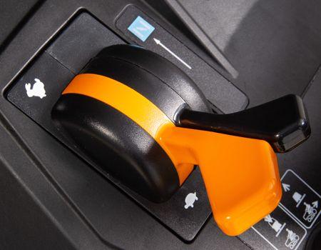 Engine speed lever and spring-loaded choke lever