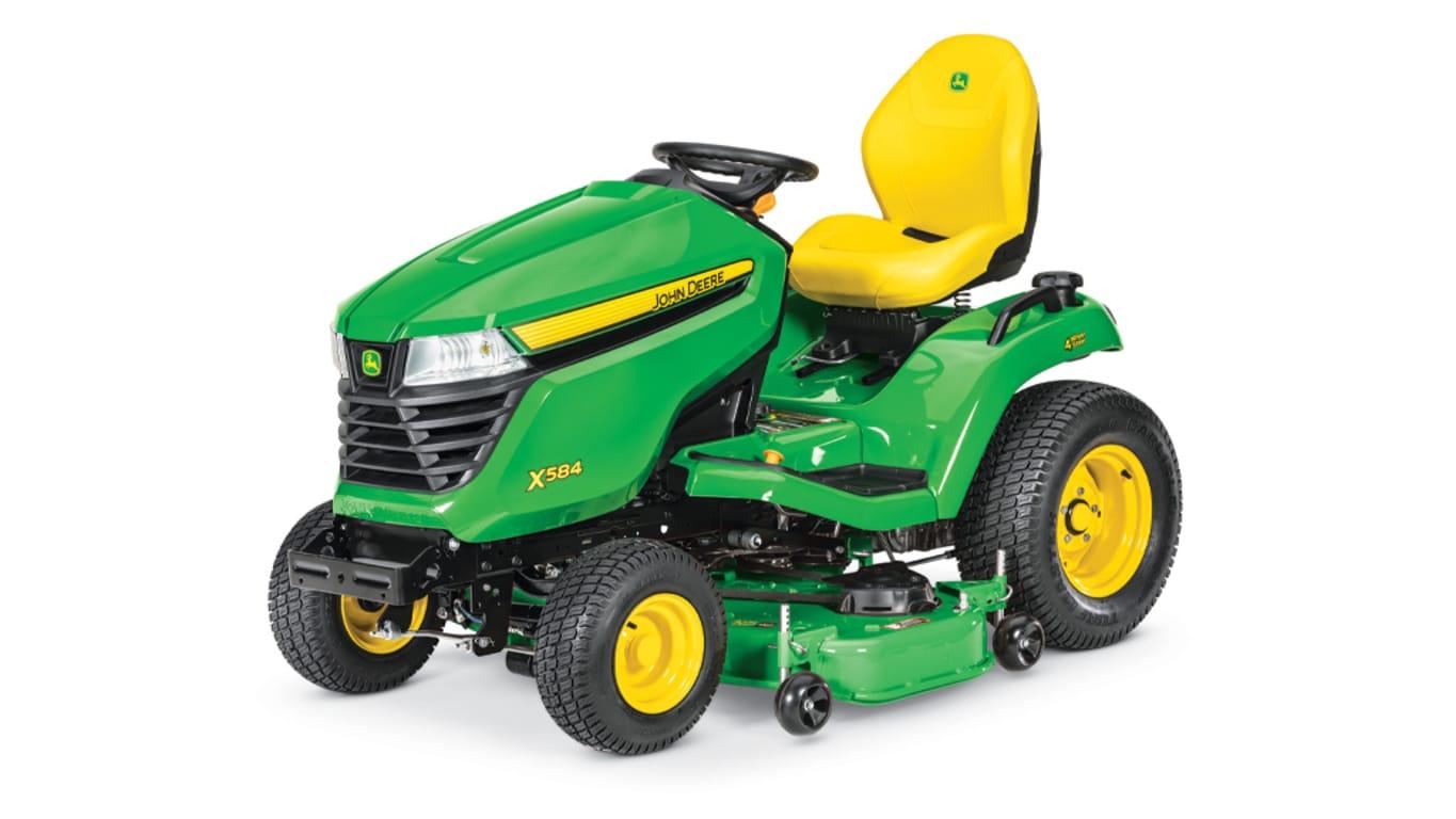 Studio image of X584 lawn tractor with 48-inch deck.