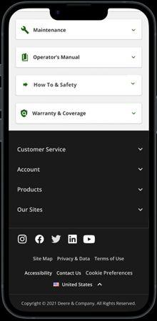 Lower portion of owner support web page