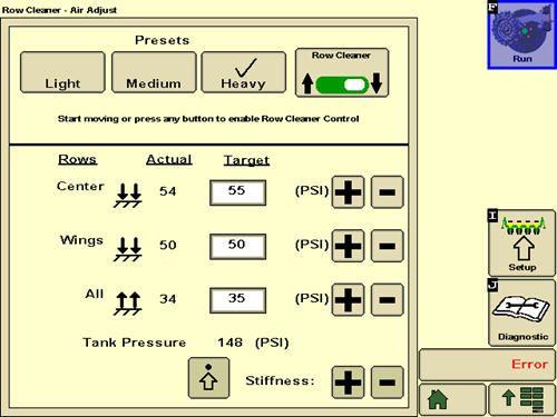 GreenStar™ 3 2630 Display view for row cleaners compatible with SeedStar™ 3 HP