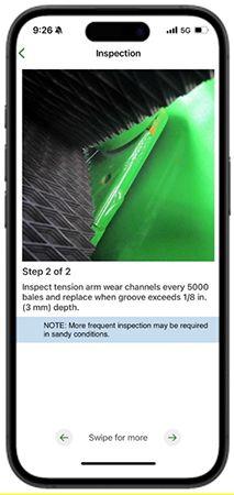 Example of second step of maintenance instructions