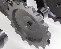 Serrated closing wheel