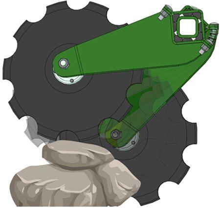 Keep the tool engaged while passing over obstructions