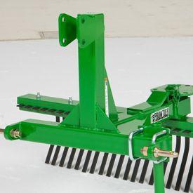 Frame supports angled tine beam