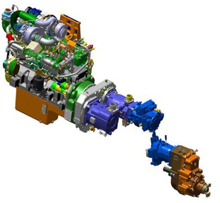 1270H engine and hydraulic pumps