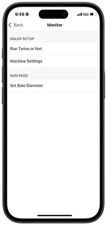 Monitor section on Equipment Mobile app
