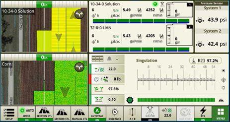 Run Page Example: Planter and Two Liquid Applications