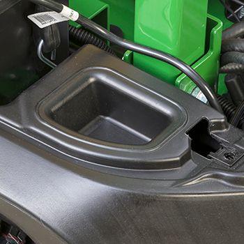Protected storage shown with battery cover removed