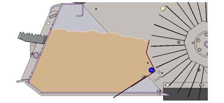 Diagram of increased hopper capacity